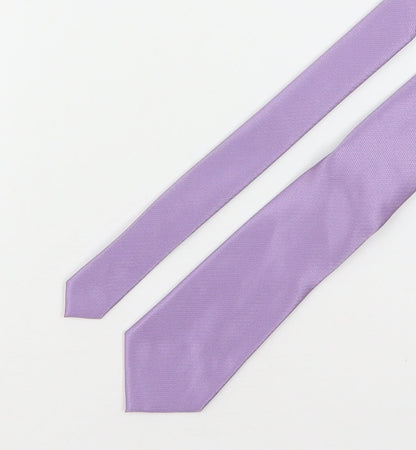 Preworn Mens Purple Geometric Polyester Pointed Tie One Size