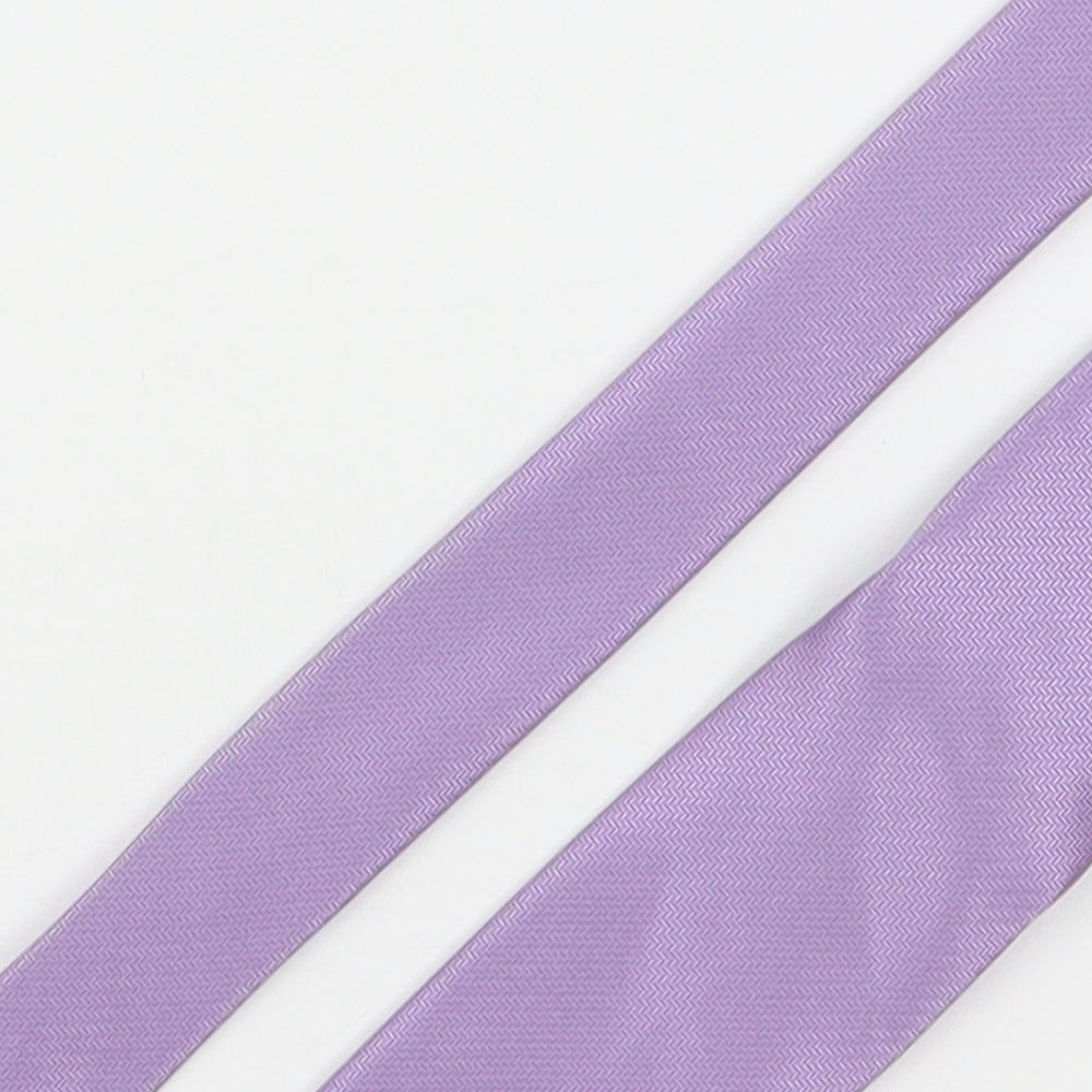 Preworn Mens Purple Geometric Polyester Pointed Tie One Size