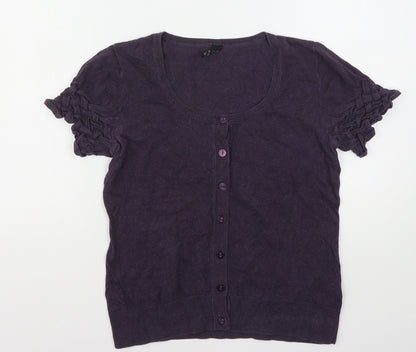 Womens UK Size 14 Topshop Purple Cardigan Jumper