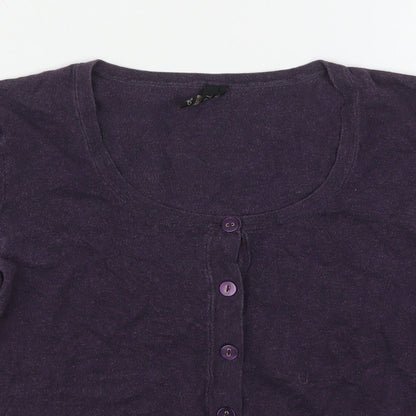 Womens UK Size 14 Topshop Purple Cardigan Jumper