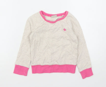 NEXT Girls Multicoloured Polka Dot Cotton Pullover Sweatshirt Size 4-5 Years