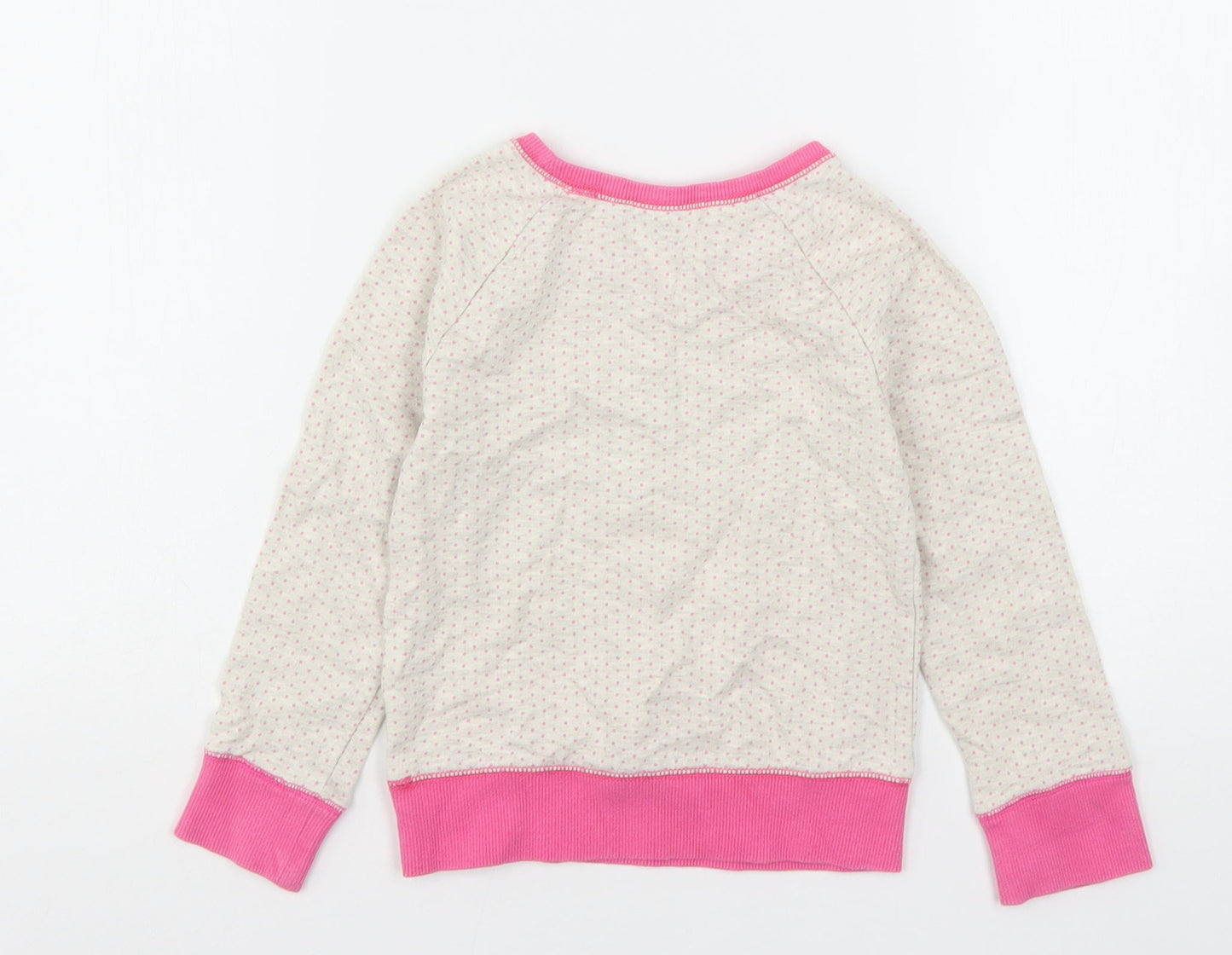 NEXT Girls Multicoloured Polka Dot Cotton Pullover Sweatshirt Size 4-5 Years