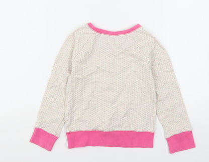 NEXT Girls Multicoloured Polka Dot Cotton Pullover Sweatshirt Size 4-5 Years
