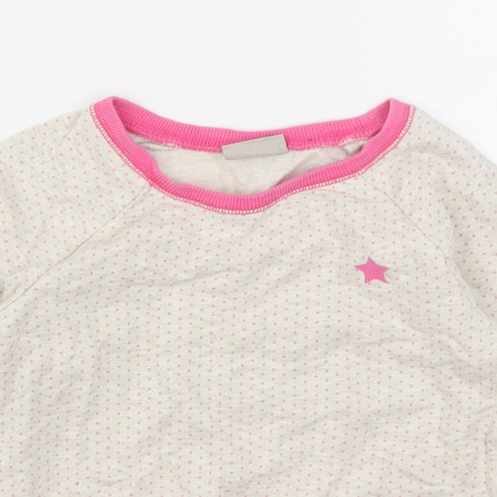 NEXT Girls Multicoloured Polka Dot Cotton Pullover Sweatshirt Size 4-5 Years
