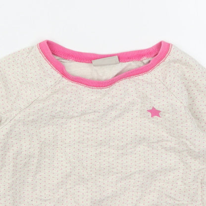 NEXT Girls Multicoloured Polka Dot Cotton Pullover Sweatshirt Size 4-5 Years