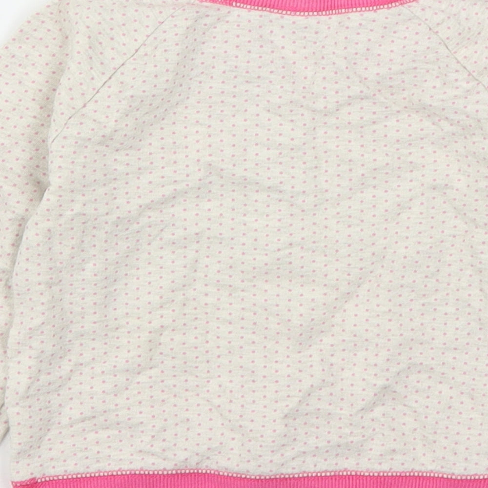 NEXT Girls Multicoloured Polka Dot Cotton Pullover Sweatshirt Size 4-5 Years