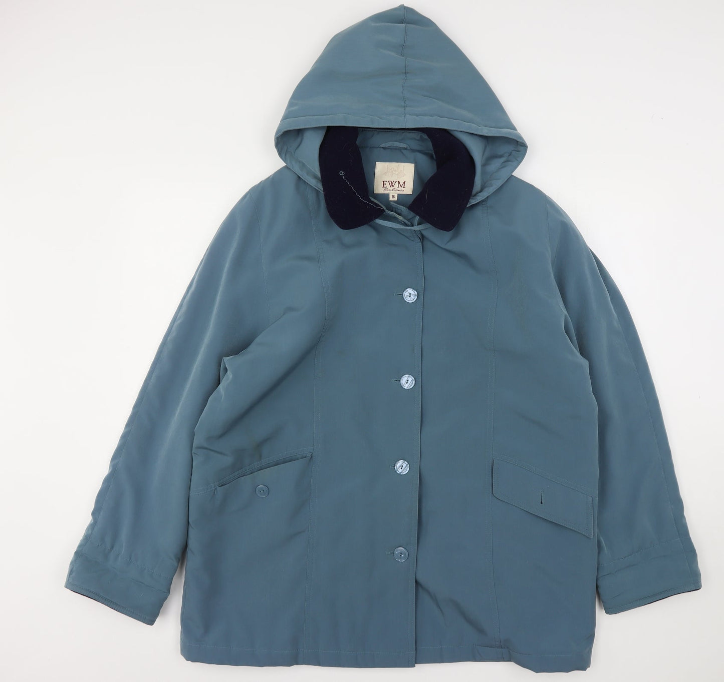 Womens UK Size 16 EWM Green Overcoat