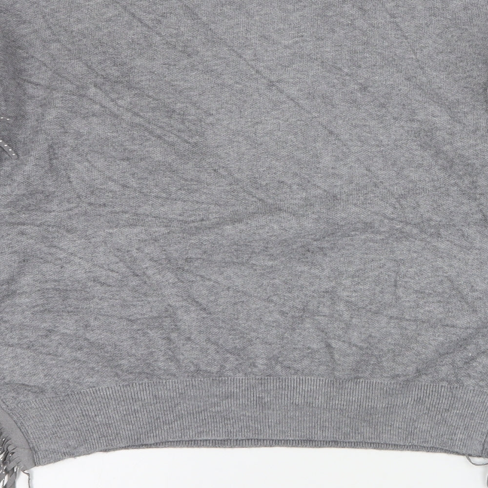 Cameo Rose Womens Grey Round Neck  Polyamide Pullover Jumper Size S