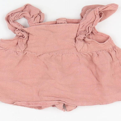 Brand and care label for Primark Baby Pink Viscose Basic Blouse, size 9-12, Months Square Neck Button