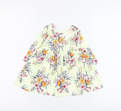 SheIn Baby Yellow Floral Polyester A-Line  Size 0-3 Months  Round Neck Pullover