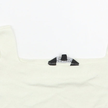 New Look Girls White Square Neck  Cotton Pullover Jumper Size 9 Years  Pullover - Cropped