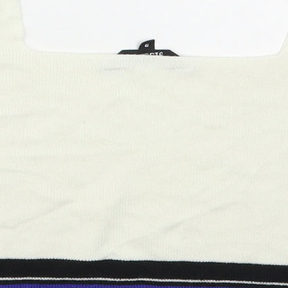 New Look Girls White Square Neck  Cotton Pullover Jumper Size 9 Years  Pullover - Cropped