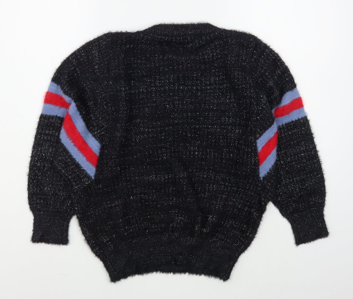Additional front view of DK women’s black round neck polyester jumper, size L