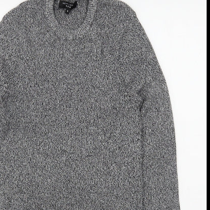 New Look  Mens Grey Round Neck  Cotton Pullover Jumper Size S
