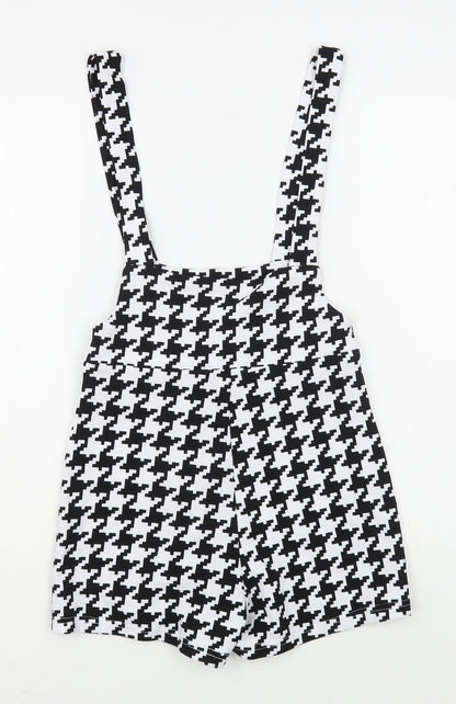 SheIn Womens Black Houndstooth Polyester Playsuit One-Piece Size XS  Pullover