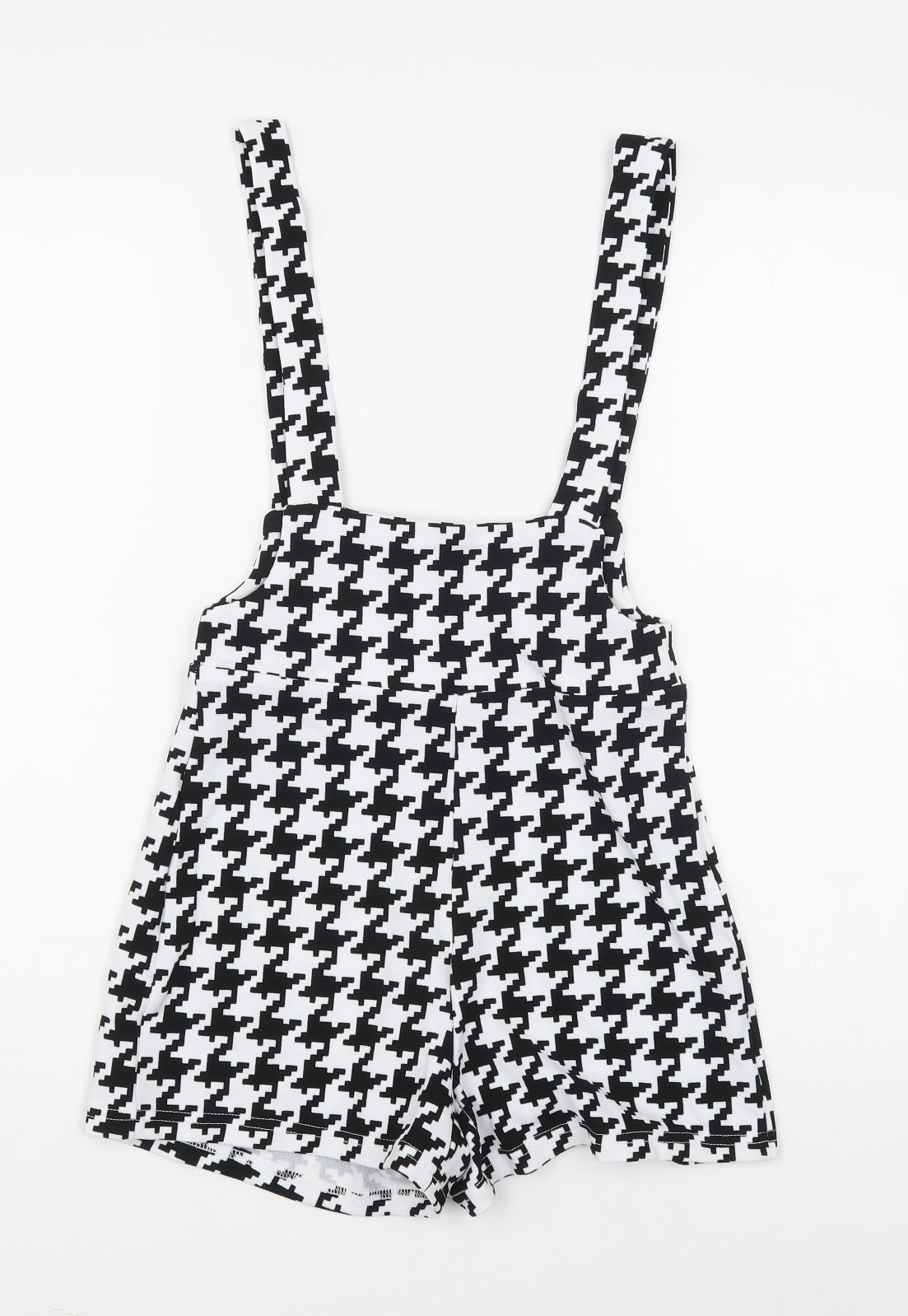 SheIn Womens Black Houndstooth Polyester Playsuit One-Piece Size XS  Pullover
