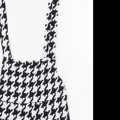 SheIn Womens Black Houndstooth Polyester Playsuit One-Piece Size XS  Pullover