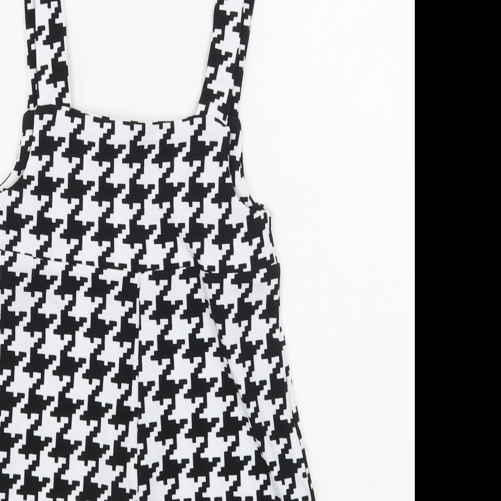 SheIn Womens Black Houndstooth Polyester Playsuit One-Piece Size XS  Pullover