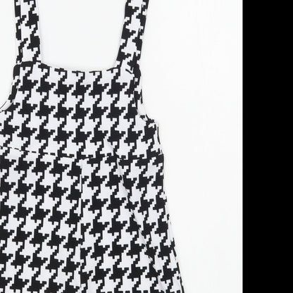 SheIn Womens Black Houndstooth Polyester Playsuit One-Piece Size XS  Pullover