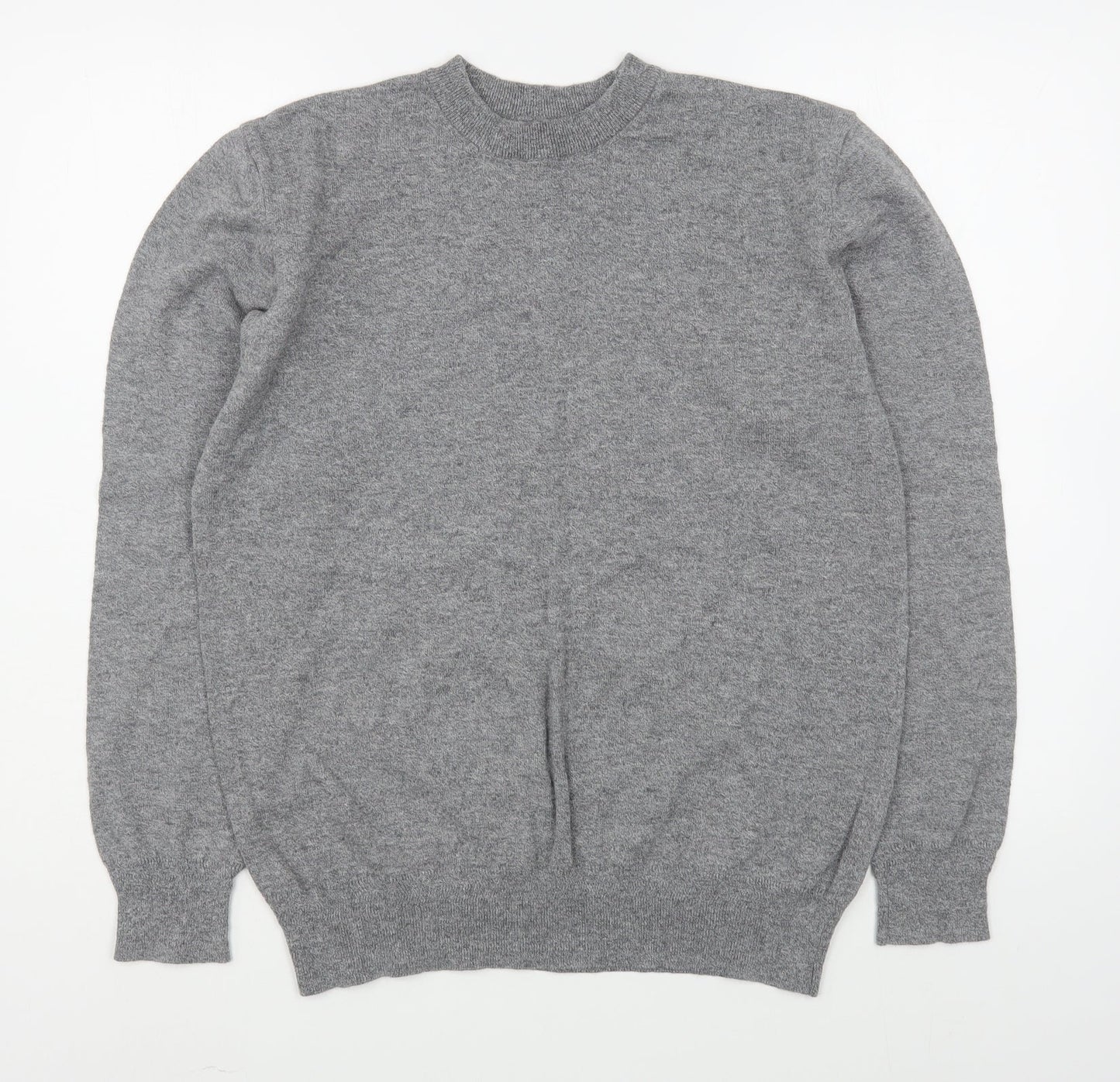 George Womens Grey Round Neck  Cotton Pullover Jumper Size M