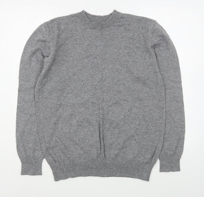 George Womens Grey Round Neck  Cotton Pullover Jumper Size M