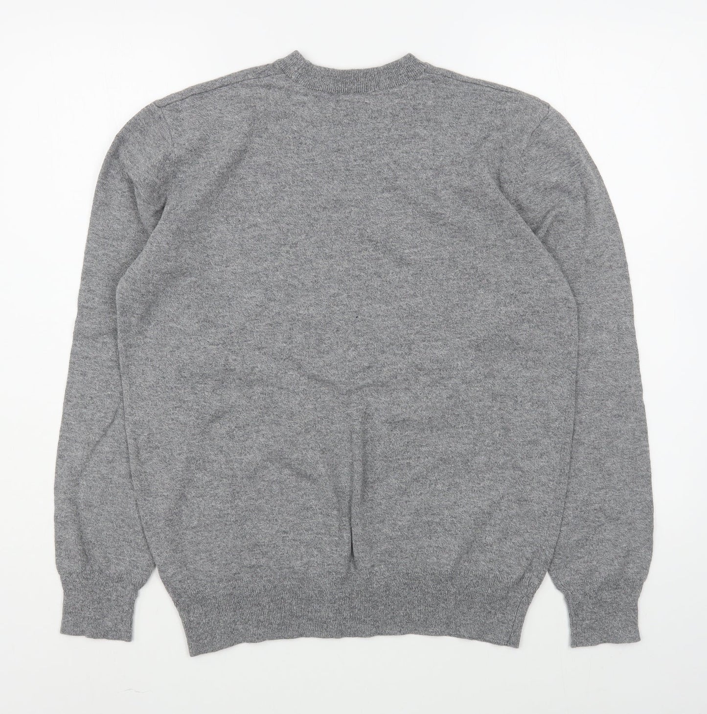 George Womens Grey Round Neck  Cotton Pullover Jumper Size M