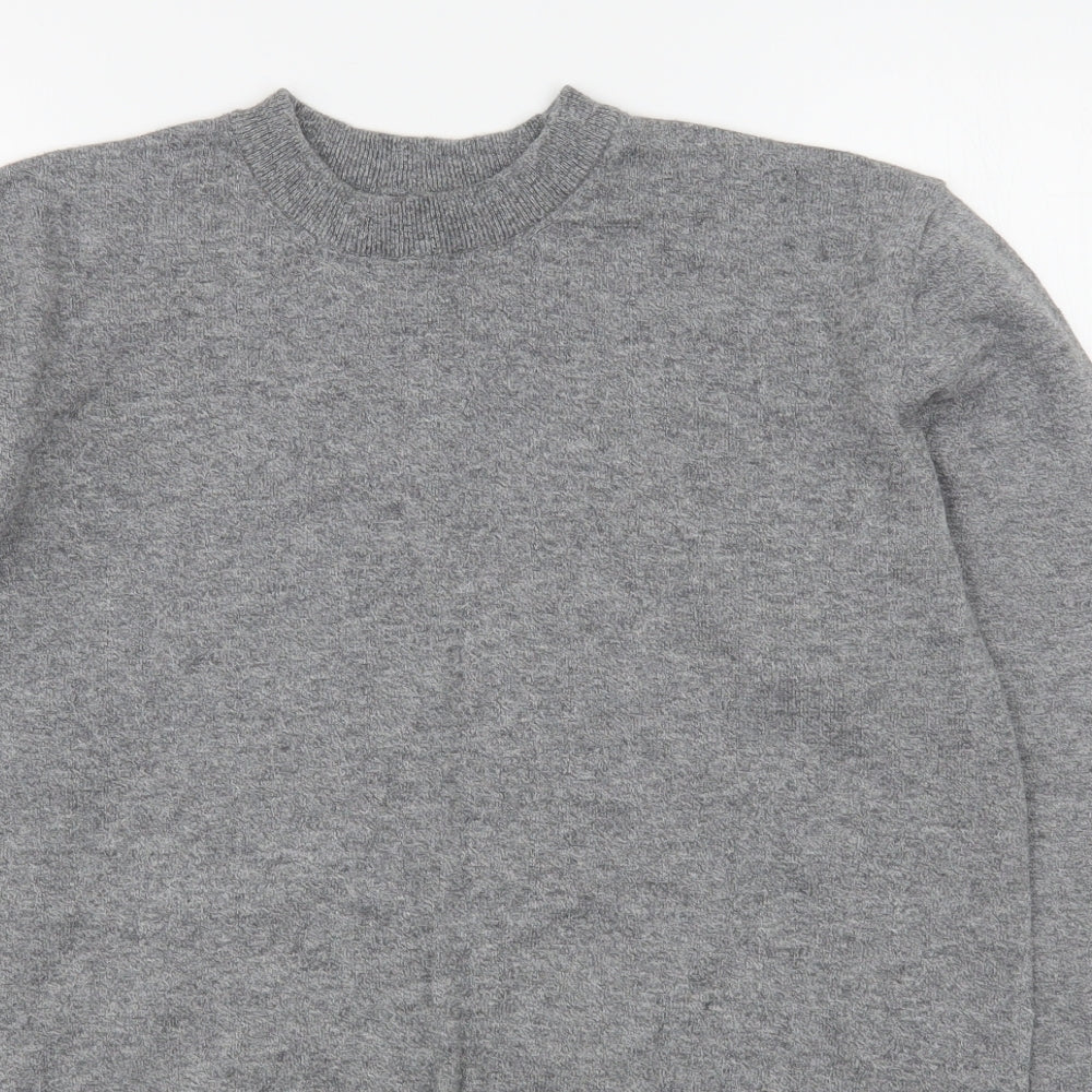 George Womens Grey Round Neck  Cotton Pullover Jumper Size M