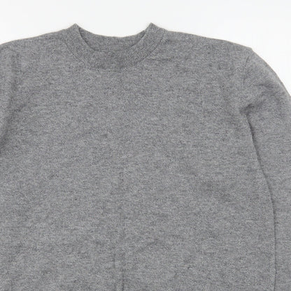 George Womens Grey Round Neck  Cotton Pullover Jumper Size M