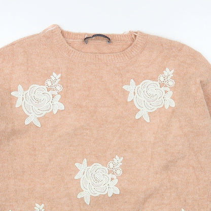 Marks and Spencer Womens Pink Round Neck  Acrylic Pullover Jumper Size S