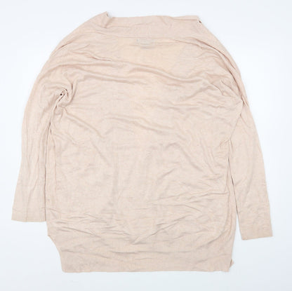 Primark Womens Pink V-Neck  Viscose Cardigan Jumper Size 10