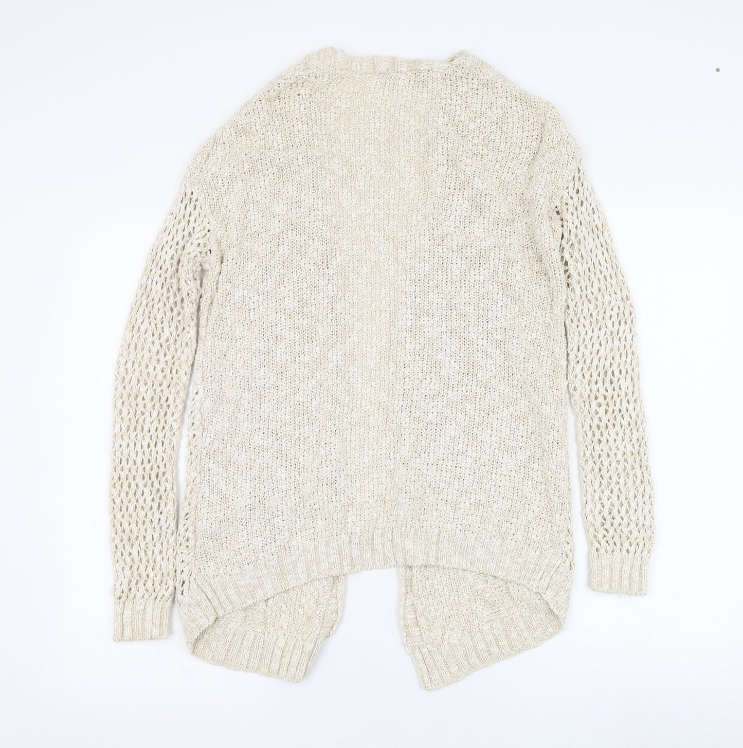 George Womens Beige Square Neck  Cotton Cardigan Jumper Size 8