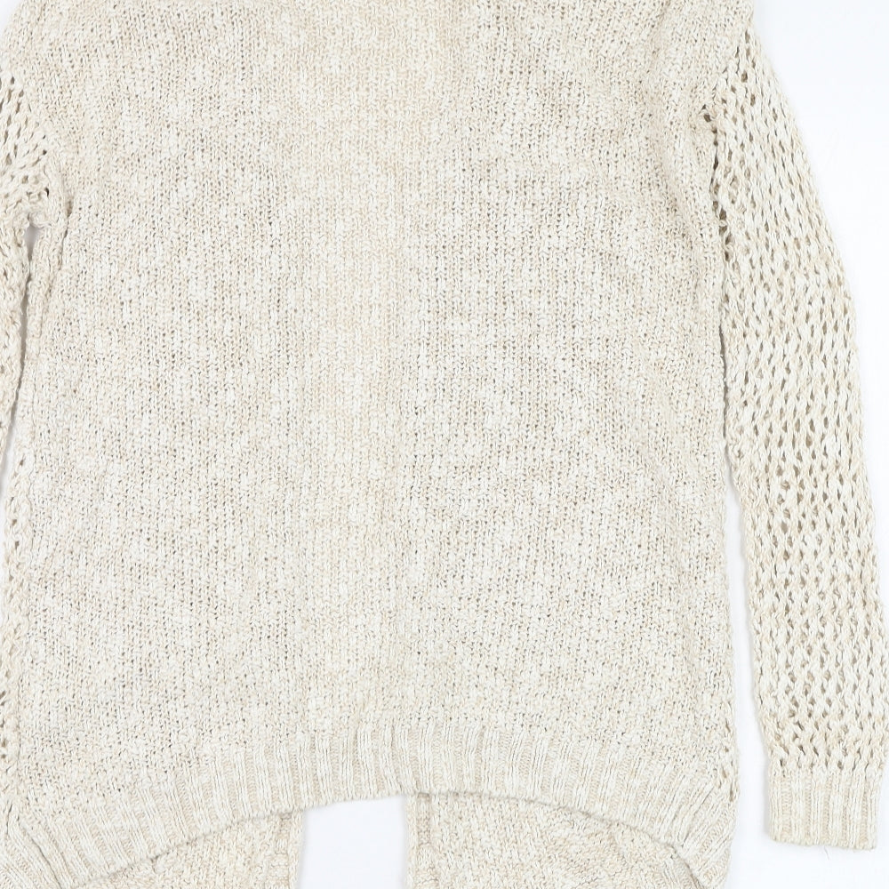 George Womens Beige Square Neck  Cotton Cardigan Jumper Size 8