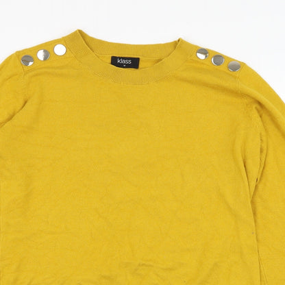 Womens UK Size M Klass Yellow Pullover Jumper