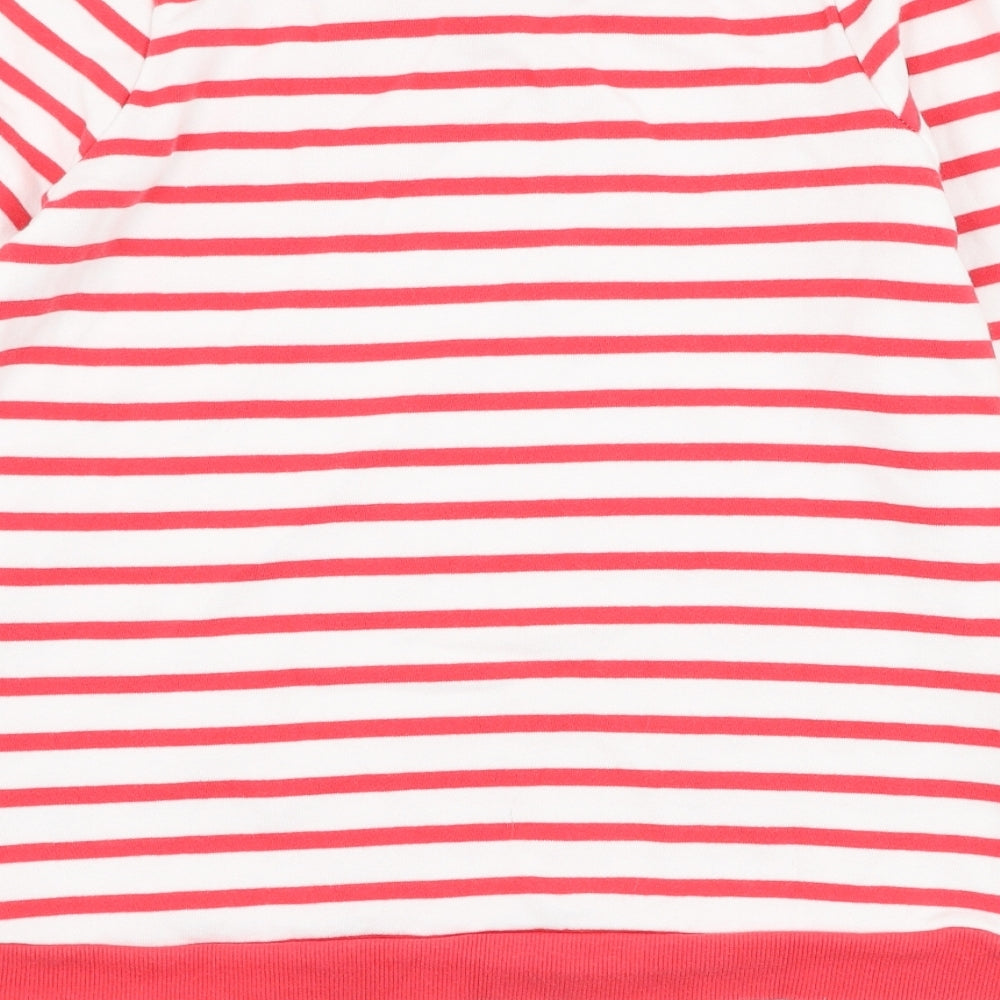 George Girls White Striped Cotton Pullover Sweatshirt Size 11-12 Years  Pullover - Flower