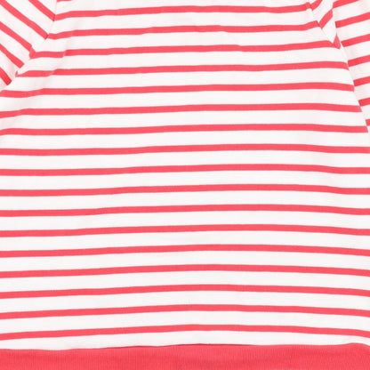 George Girls White Striped Cotton Pullover Sweatshirt Size 11-12 Years  Pullover - Flower
