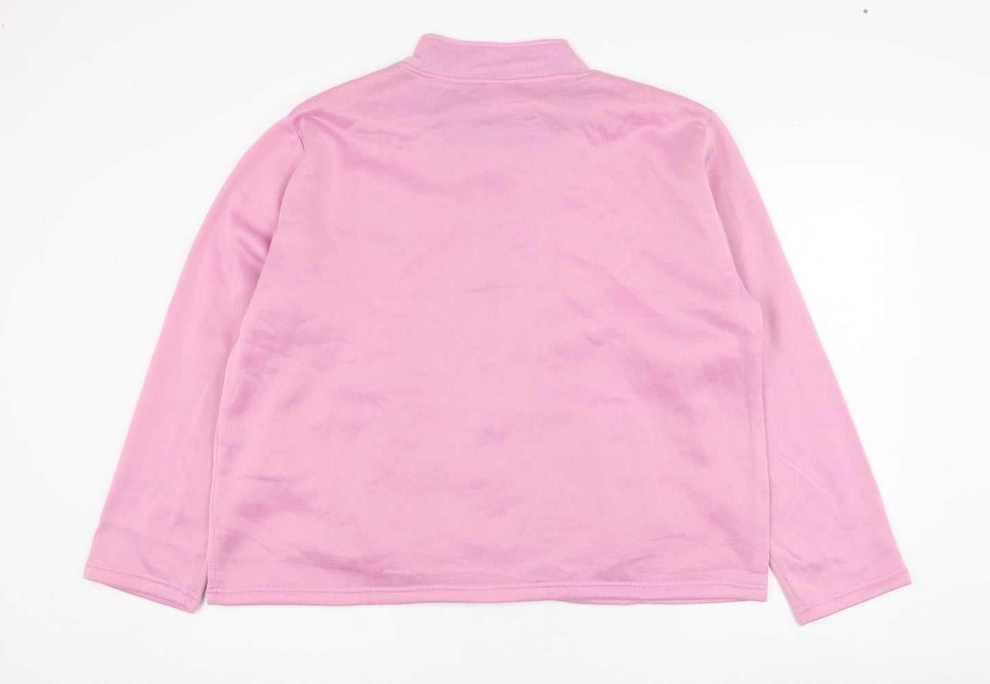 Anne De Lancay Womens Pink  Polyester Full Zip Sweatshirt Size 22  Zip - Flower