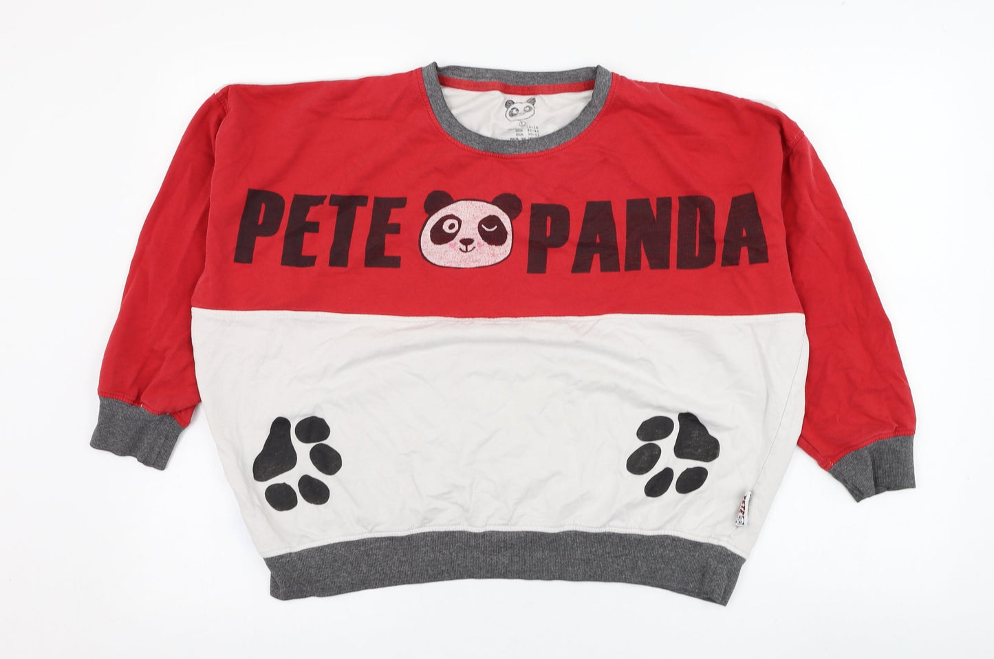 Primark Womens Red  Cotton Pullover Sweatshirt Size 14  Pullover - Panda