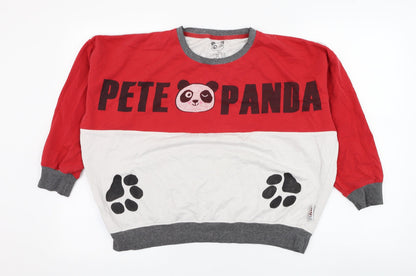Primark Womens Red  Cotton Pullover Sweatshirt Size 14  Pullover - Panda