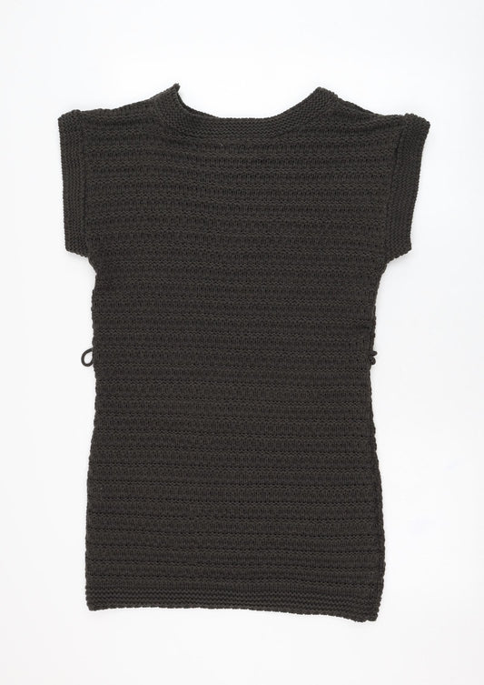 Therapy Womens Grey  Acrylic Jumper Dress  Size 12  Round Neck Pullover