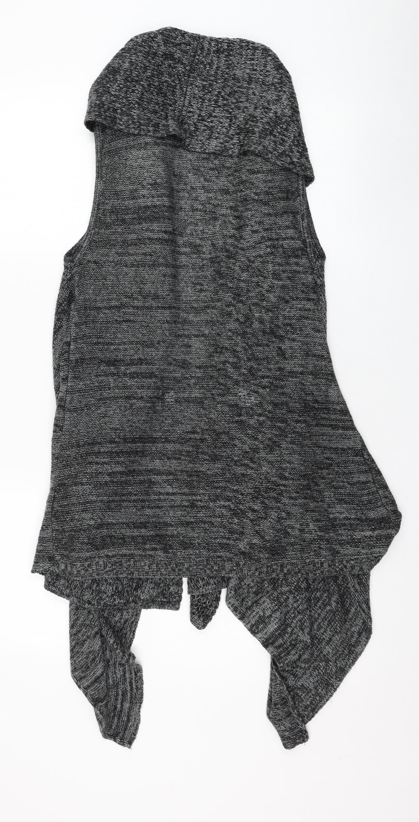 Crafted Womens Grey Round Neck  Acrylic Cardigan Jumper Size 12