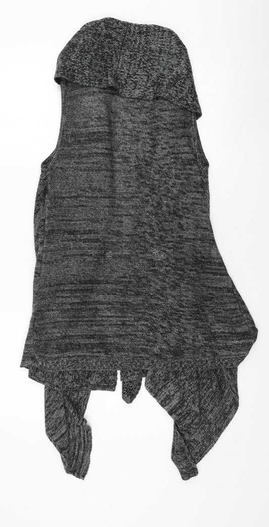 Crafted Womens Grey Round Neck  Acrylic Cardigan Jumper Size 12