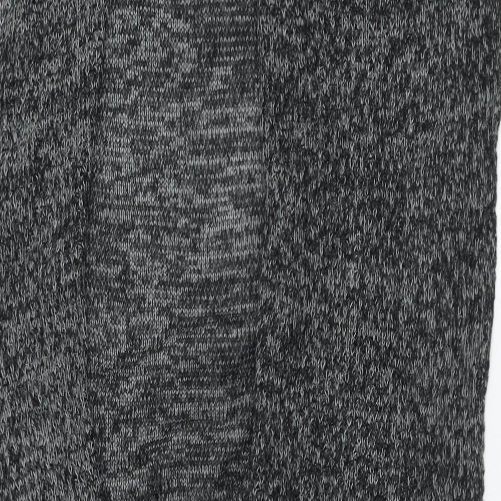 Crafted Womens Grey Round Neck  Acrylic Cardigan Jumper Size 12