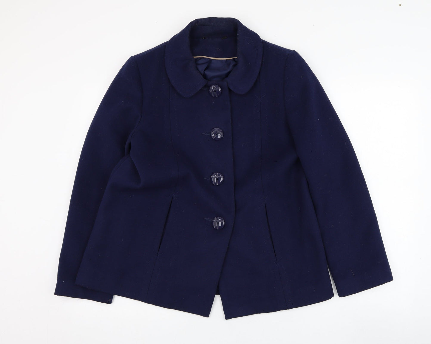 Womens UK Size 12 BM Blue Overcoat