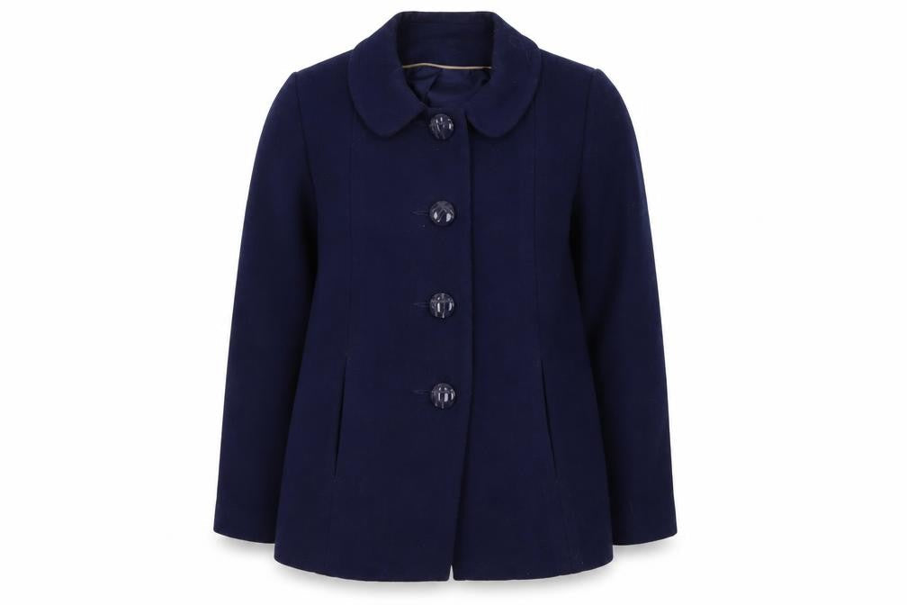Womens UK Size 12 BM Blue Overcoat