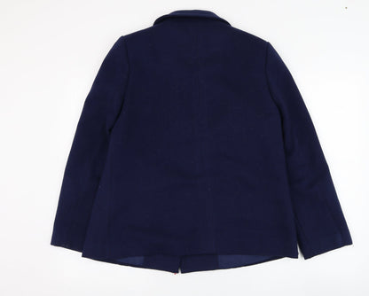 Womens UK Size 12 BM Blue Overcoat