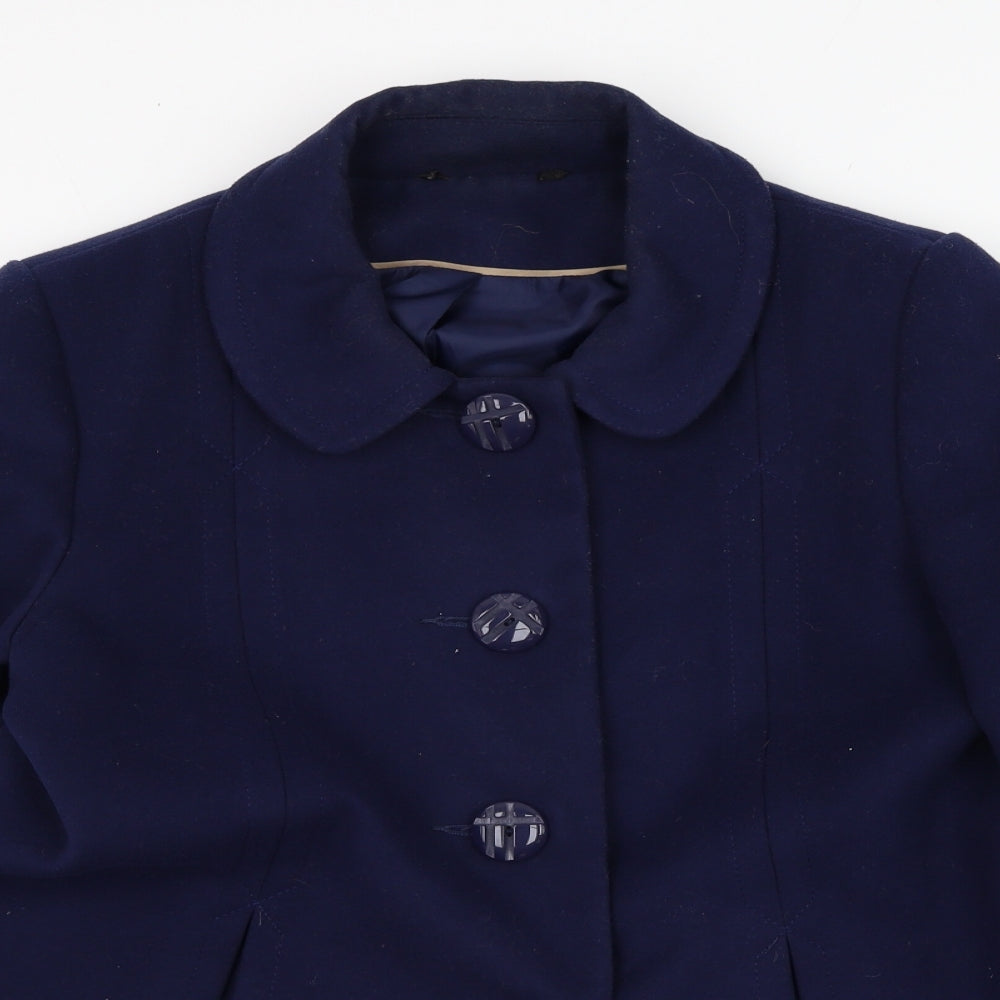 Womens UK Size 12 BM Blue Overcoat