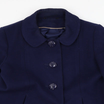 Womens UK Size 12 BM Blue Overcoat