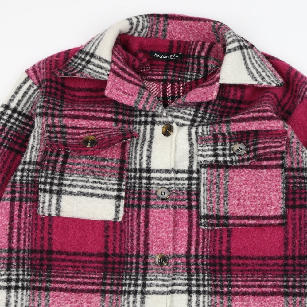 Womens UK Size 8 Boohoo Pink Overcoat