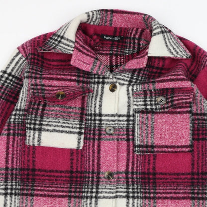 Womens UK Size 8 Boohoo Pink Overcoat