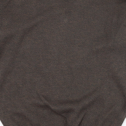 Premier  Mens Brown Round Neck  Acrylic Pullover Jumper Size S